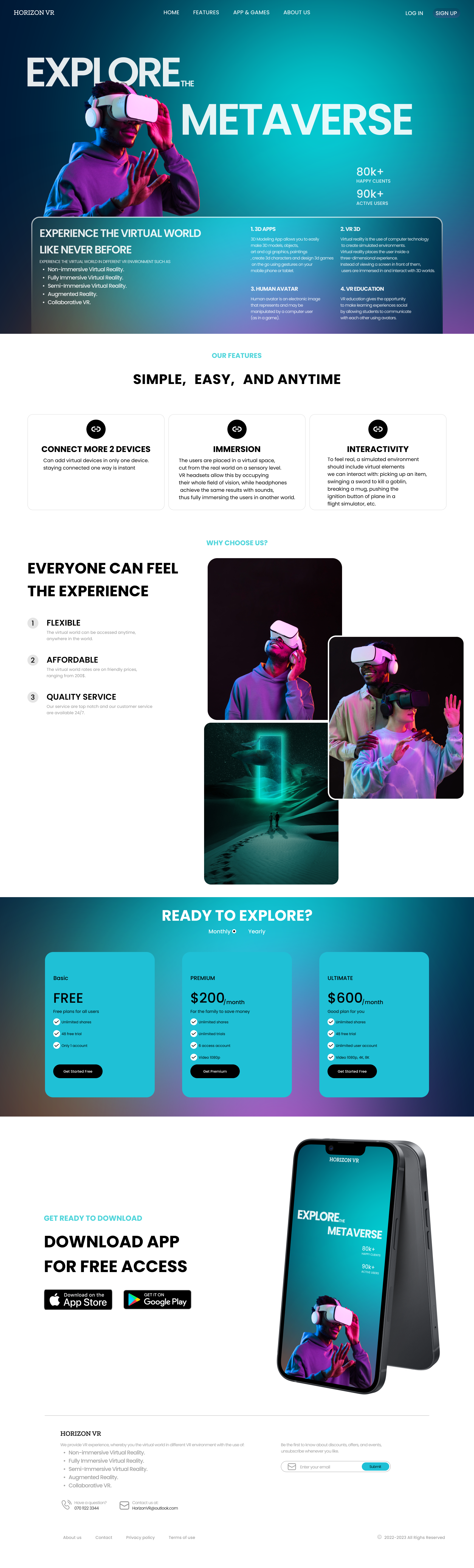 HORIZON VR WEBSITE